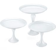 3-Pieces Cake Stand Set Round Metal Cake Stands Dessert Display Cupcake Stands, White