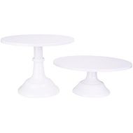 VILAVITA 2-Set Modern Cake Stands Round Cake Stand Cupcake Stands for Baby Shower, Wedding Birthday Party Celebration, White