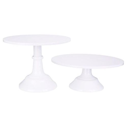  VILAVITA 2-Set Modern Cake Stands Round Cake Stand Cupcake Stands for Baby Shower, Wedding Birthday Party Celebration, White