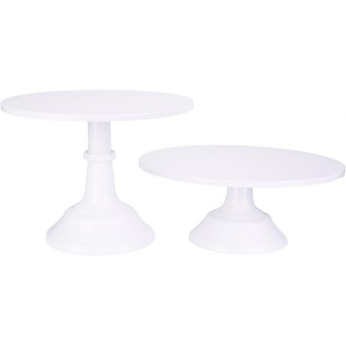  VILAVITA 2-Set Modern Cake Stands Round Cake Stand Cupcake Stands for Baby Shower, Wedding Birthday Party Celebration, White