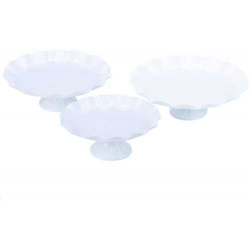  VILAVITA Cake Stands 3-Set Round Cupcake Stands Metal Dessert Display Cake Stand, White