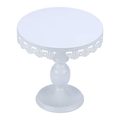  VILAVITA 10 Inch Cake Stand Round Cupcake Stands Metal Dessert Display Cake Stands, White