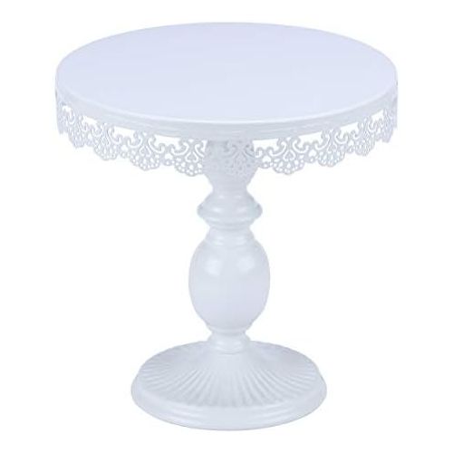  VILAVITA 10 Inch Cake Stand Round Cupcake Stands Metal Dessert Display Cake Stands, White