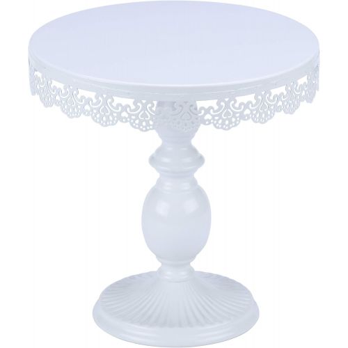  VILAVITA 10 Inch Cake Stand Round Cupcake Stands Metal Dessert Display Cake Stands, White