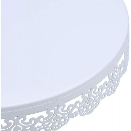  VILAVITA 10 Inch Cake Stand Round Cupcake Stands Metal Dessert Display Cake Stands, White