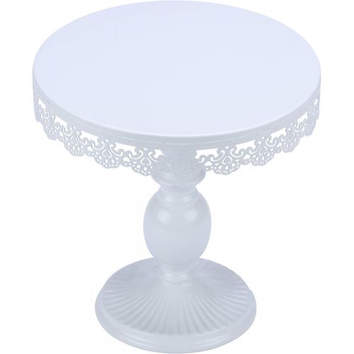  VILAVITA 10 Inch Cake Stand Round Cupcake Stands Metal Dessert Display Cake Stands, White