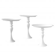 VILAVITA Cake Stands 3-Set Round Cupcake Stands with Simple Design, Dessert Cake Stand, White