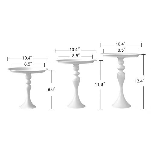  VILAVITA Cake Stands 3-Set Round Cupcake Stands with Simple Design, Dessert Cake Stand, White