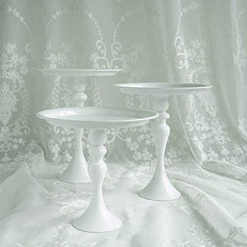  VILAVITA Cake Stands 3-Set Round Cupcake Stands with Simple Design, Dessert Cake Stand, White