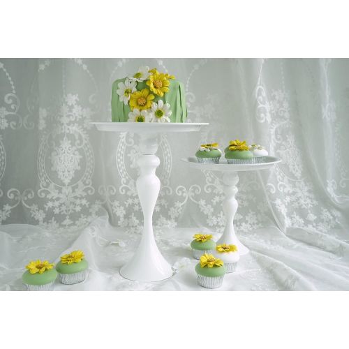  VILAVITA Cake Stands 3-Set Round Cupcake Stands with Simple Design, Dessert Cake Stand, White