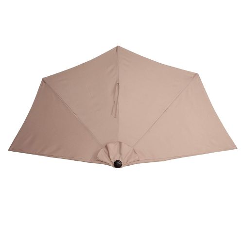  VILLACERA 83-OUT5461 9 Outdoor Patio Half 5 Ribs Fade Resistant Condo or Townhouse Umbrella in Beige