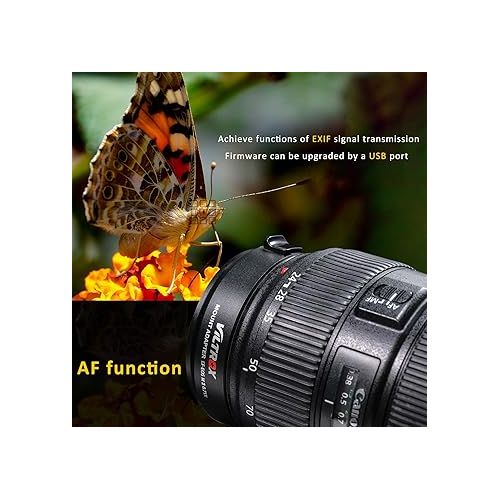  VILTROX EF-EOS M2 Auto Focus Lens Adapter 0.71x Reducer Speed Booster for Canon EF Mount Lens to Canon EF-M Mount Mirrorless Camera EOS M M2 M3 M5 M6 M10 M50 M100