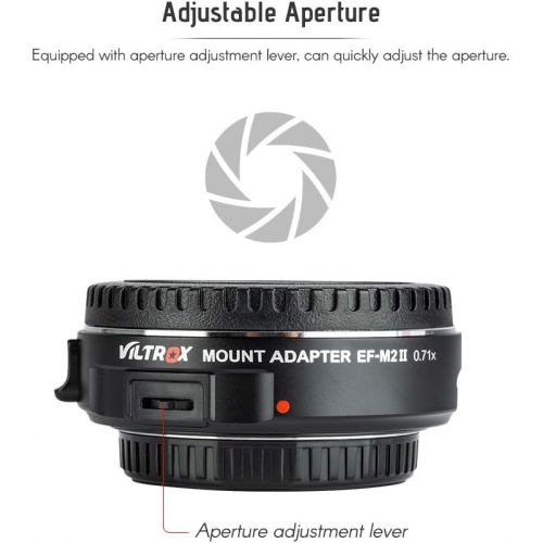  [아마존 핫딜] [아마존핫딜]VILTROX EF-M2 Autofokus Objektiv Mount Adapter 0.71X fuer Canon EOS (EF) Objektiv zu Micro Four Thirds (MTF, M4 / 3) Kamera GH4/5 GF6 GF1 GX1 E-M5 E-M10 E-PL5