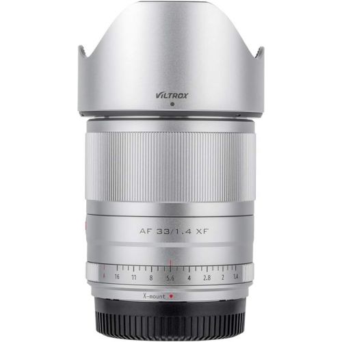  VILTROX 33mm F1.4 Auto Focus Fixed Focus Lens Compatible with Fujifilm Fuji X-Mount Camera X-T3 X-T2 X-H1 X20 X-T30 X-T20 (Silver)