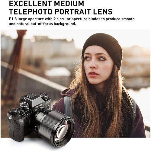  VILTROX 85mm f/1.8 F1.8 Fuji x Mount Mark II Lens AF Auto Lens Portrait Fixed Focus Lens for Fujifilm Fuji X Mount Camera X-T3 X-T2 X-T30 X-T20 X-T10 X-T100 X-PRO2 X-PRO3 X-A3 X-A5