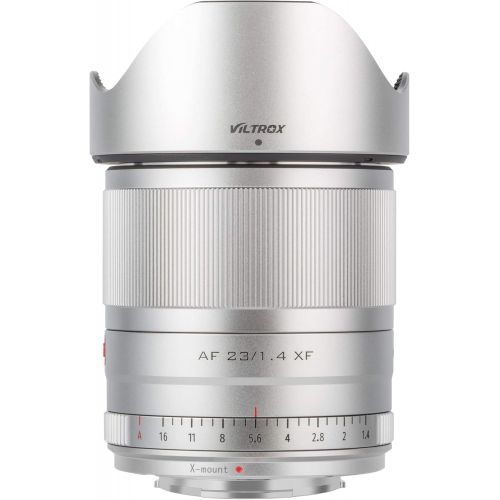  VILTROX 23mm f/1.4 Fuji X Mount 23mm F1.4 Lens Auto Focus APS-C Lens for fujifilm X-Mount Camera (Silver)