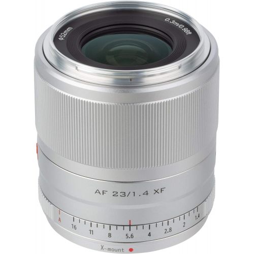  VILTROX 23mm f/1.4 Fuji X Mount 23mm F1.4 Lens Auto Focus APS-C Lens for fujifilm X-Mount Camera (Silver)