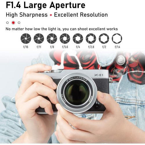  VILTROX 56mm F1.4 f/1.4 XF Autofocus APS-C Portrait Lens for Fuji Fujifilm X-Mount (Silver)