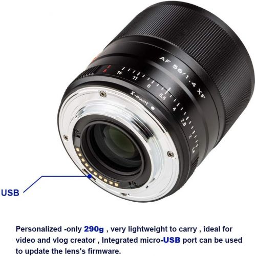  Viltrox 56mm F1.4 Autofocus Portrait Lens Compatible with Fujifilm X-Mount APS-C-Format Mirrorless Designed Cameras