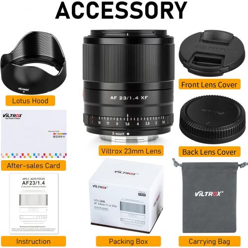  VILTROX 23mm f/1.4 X-Mount Lens Auto Focus F1.4 Large Aperture APS-C Lens for fujifilm X-Mount Camera X-T3 X-H1 X20 T30 X-T20 X-T100 X-Pro2