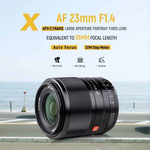  VILTROX 23mm F1.4 Auto Focus APS-C Frame Lens for Fuji X Mount, STM Motor Internal Focus Large Aperture Portrait Fixed Focus Lens for Fujifilm Camera X-A2 X-M1 X-A20 X-T3 X-T100 X-