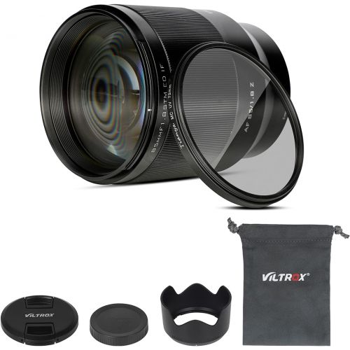  VILTROX 85mm f/1.8 F1.8 STM Auto Focus Full Frame Lens for Nikon Z-Mount Camera Z50/Z5/Z6/Z7/Z6 II with Lens Filter Combo