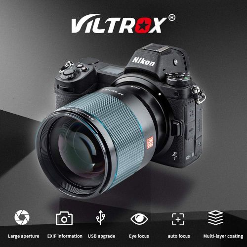  VILTROX 85mm F1.8 STM Autofocus Large Aperture Full-Frame Portrait Lens Wide Compatible with Nikon Z-Mount Z5/Z6/Z7/Z6 II