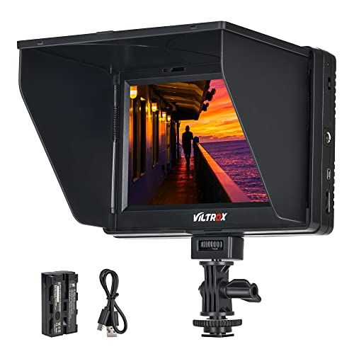  VILTROX DC-70 II 7 inch Camera Video Monitor, 4K Camera Field Monitor Kit with HDMI AV Input/Output for Canon Nikon Sony DSLR Camera, Peaking Focus Assist Video Monitor with Sunsha