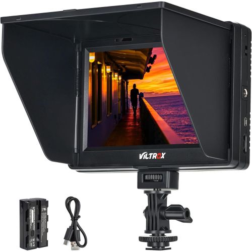  VILTROX DC-70 II 7 inch Camera Video Monitor, 4K Camera Field Monitor Kit with HDMI AV Input/Output for Canon Nikon Sony DSLR Camera, Peaking Focus Assist Video Monitor with Sunsha
