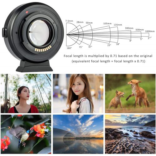  VILTROX EF-EOS M2 Speed Booster Canon 0.71x Autofocus Speedbooster Canon EF-M Lens Adapter Compatible with Canon EF to m50 m200 m6 m5 m50 ii m6 ii