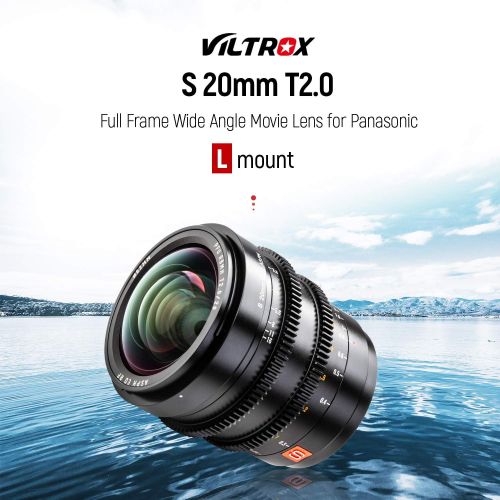 VILTROX S 20mm T2.0 ASPH Full-Frame Wide-Angle Cinema Lens Manual Focus for L-Mount Cameras Leica SL SL2/Panasonic S1 S1R S1H