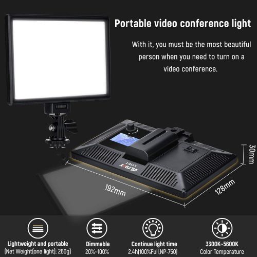  [아마존베스트]Viltrox 2 Sets Photography LED Video Light Lamp with Bi-Color 3300K-5600K, HD LCD Display Screen,CRI 95 for DSLR Table Photo Studio with Tripods