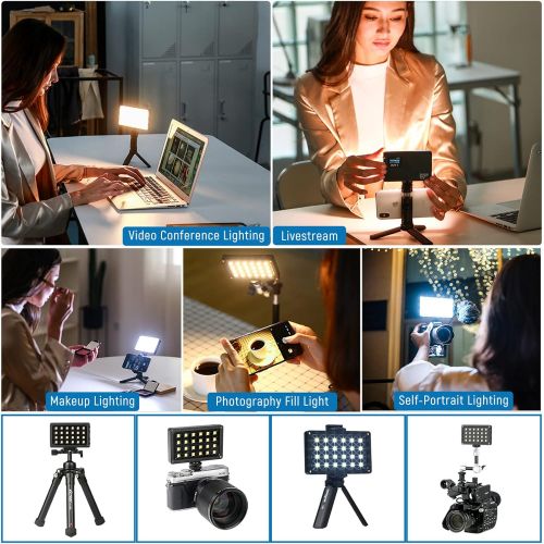  [아마존베스트]VILTROX LED On Camera Video Light, Video Conference Lighting Kit with Adjustable Holder, Dimmable Bi-Color 2500K-8500K Portable Professional Photography Mini Panel Lights for Studi