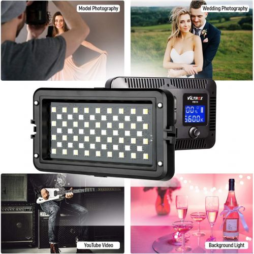  [아마존베스트]VILTROX RGB LED Camera Video Light, Dimmable 2500K-8500K Camcorder LED Light Panel for Digital SLR Cameras with 0-299 Muti-Color Types, White Filter, Battery and Charger