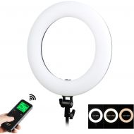 VILTROX Ring Light with Stand,18 LED Dimmable Fluorescent Ring Light, 45W Circle Light VL-600T for Photography Video YouTube Vimeo Portrait Lighting Live Streaming, with Remoter