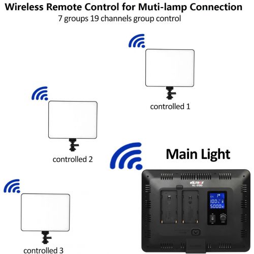  VILTROX 2-Pack VL-200 3300K-5600K CRI95 Super Slim LED Video Light Panel Photography Lighting Kit with Light Stand, Hot Shoe Adapter, Remote Controller, AC Adapter for YouTube Stud