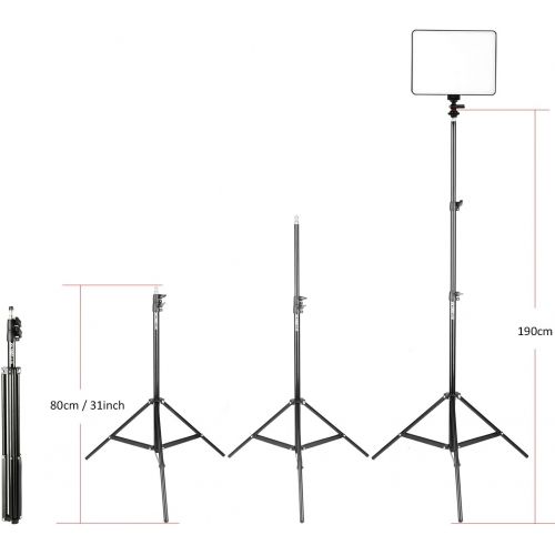  VILTROX VL-200 3 Packs Ultra Thin Dimmable Bi-color LED Video Light Panel Lighting Kit includes: 3300K-5600K CRI 95 LED Light Panel with Hot Shoe AdapterLight StandRemote Control