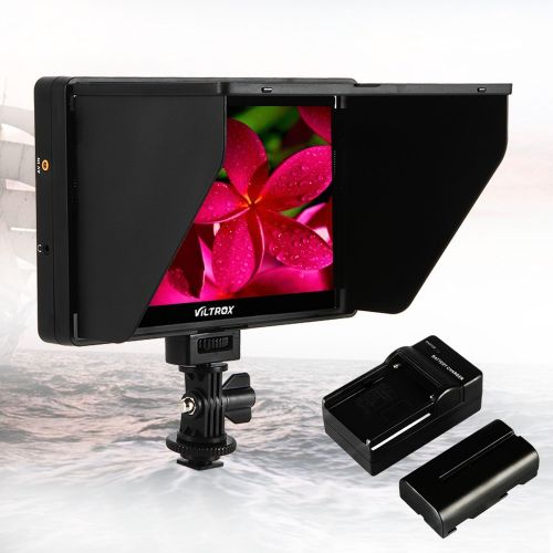  VILTROX DC-70HD Clip-on 7 1920x1200 IPS HD LCD Camera Video Monitor Display Screen Field HDMI AV Input for DSLR Camera BMPCC,with NP-F550 Battery & Charger