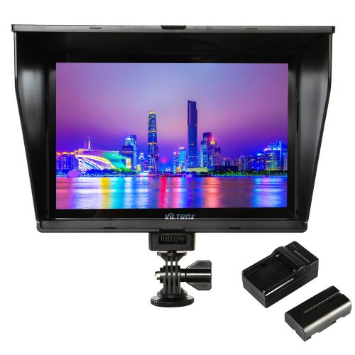 VILTROX DC-90HD 4K HDMI monitor Full HD 1920x1200 IPS 8.9 Clip-on LCD Camera Video Monitor Display HDMI AV Input for Canon Nikon DSLR BMPCC, Battery with Charger(included)