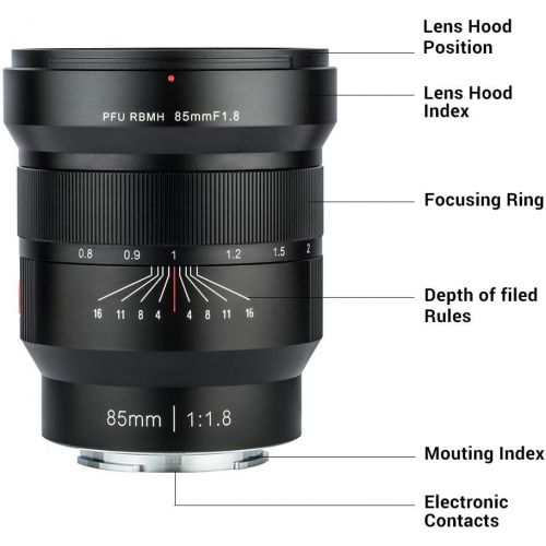  VILTROX Viltrox 85mm F1.8 Full Frame Manual Focus Lens Standard Medium Portrait Lens Supports EXIF Information Transmission,Automatic APER for Sony E Mount A7 A7III A7RIII A7RII A7II A9