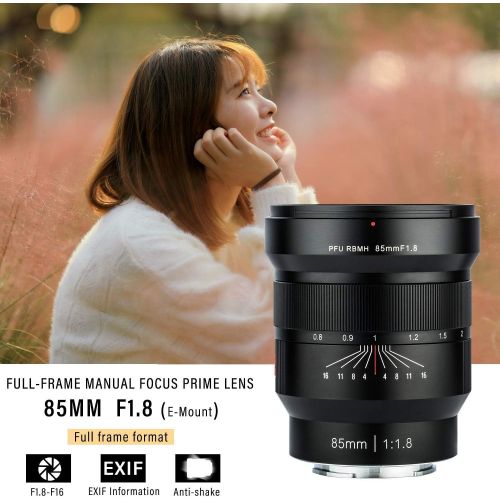  VILTROX Viltrox 85mm F1.8 Full Frame Manual Focus Lens Standard Medium Portrait Lens Supports EXIF Information Transmission,Automatic APER for Sony E Mount A7 A7III A7RIII A7RII A7II A9