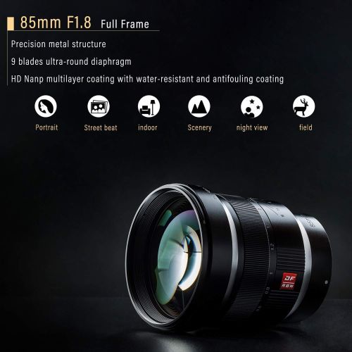  VILTROX Viltrox 85mm F1.8 Full Frame Manual Focus Lens Standard Medium Portrait Lens Supports EXIF Information Transmission,Automatic APER for Sony E Mount A7 A7III A7RIII A7RII A7II A9