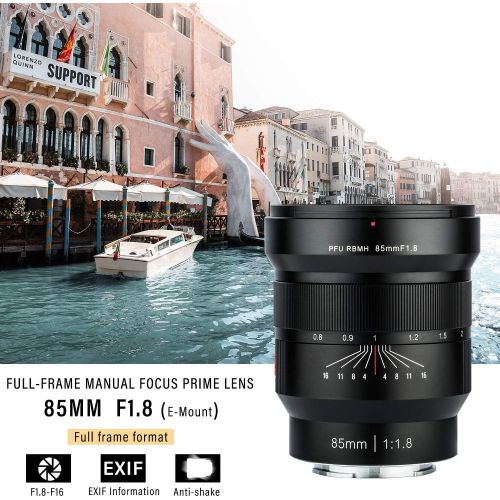  VILTROX Viltrox 85mm F1.8 Full Frame Manual Focus Lens Standard Medium Portrait Lens Supports EXIF Information Transmission,Automatic APER for Sony E Mount A7 A7III A7RIII A7RII A7II A9