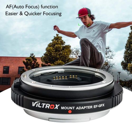  VILTROX EF-GFX Auto Focus Lens Mount Adapter USB Upgrade for Canon EF EF-S Lens to GFX-Mount Med-Format Cameras for Fuji GFX 50S 50R with Andoer Cleaning Cloth
