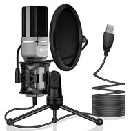 VIMVIP USB Condenser Microphone for Computer, USB PC Microphone & Mic Stand & POP Filter to Gaming, Streaming, Podcasting, Recording
