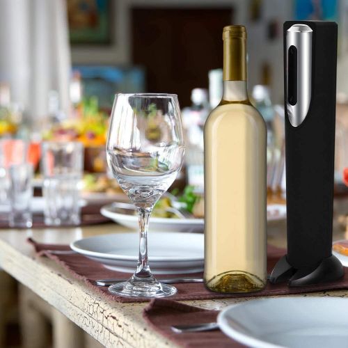  Vin Fresco Electric Wine Opener & Foil Cutter - Automatic Wine Bottle Opener - Electric Corkscrew Wine Opener - Electric Wine Bottle Opener Wine Gift for Wine Lovers