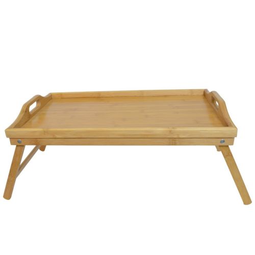  VINA Vina Bamboo Bed Breakfast Tray Table with Folding Legs and Both Sides Handle, 19 L x 12 W x 9 H, Best for Food Dish Plates & Laptop Computer