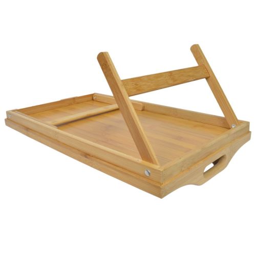  VINA Vina Bamboo Bed Breakfast Tray Table with Folding Legs and Both Sides Handle, 19 L x 12 W x 9 H, Best for Food Dish Plates & Laptop Computer