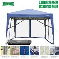 [아마존베스트]VINGLI 10x10/ 10x20 EZ Pop Up Canopy Tent w/Removable Zippered Mesh Sidewalls & Portable Wheeled Carrying Bag, for Patio/Gazebo/Camping/Outdoor Activities, UV Coated Sun Shade Shel