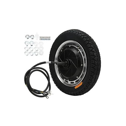  Electric Scooter Hub Motor, 12in 48V?96V 800W?6500W Wheel Hub Motor Assembly with Inner Outer Tire Drive Motor Kit Electric Bike Wheel Hub Motor Conversion Kit for Electric Motorcycle Off Road Vehicle